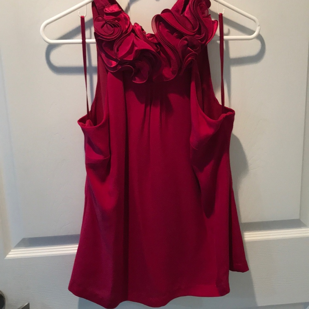 Red ruffle top